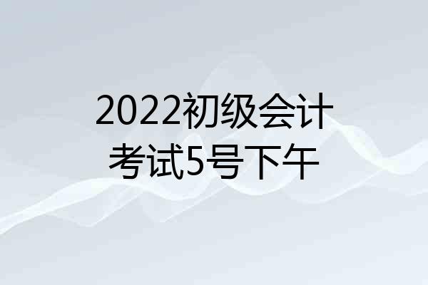 2022初级会计考试5号下午