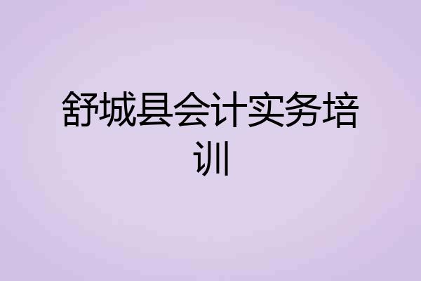 舒城县会计实务培训