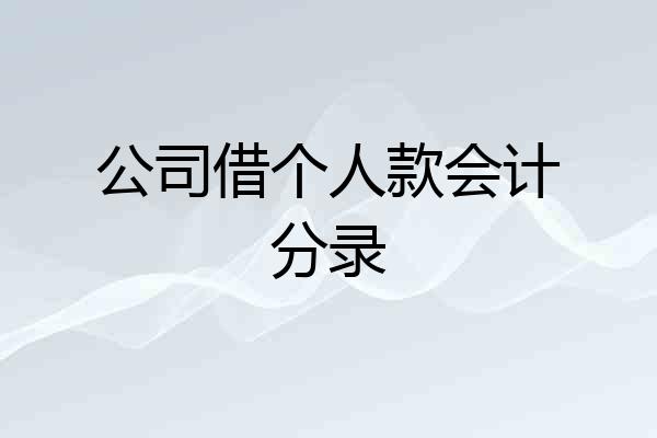 公司借个人款会计分录