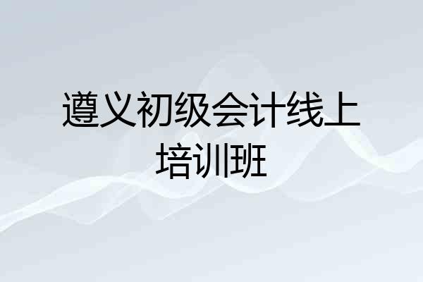 遵义初级会计线上培训班