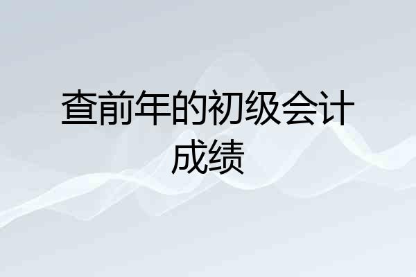 查前年的初级会计成绩