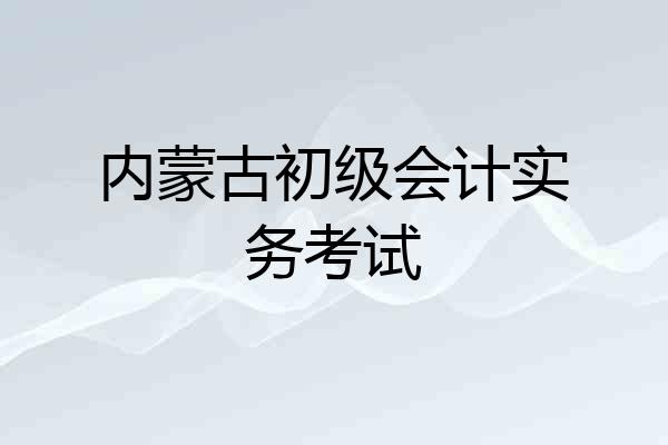 内蒙古初级会计实务考试