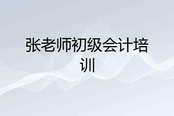 张老师初级会计培训