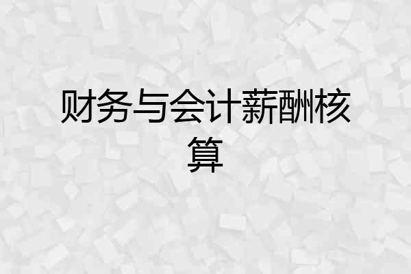 财务与会计薪酬核算