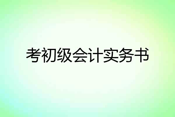 考初级会计实务书