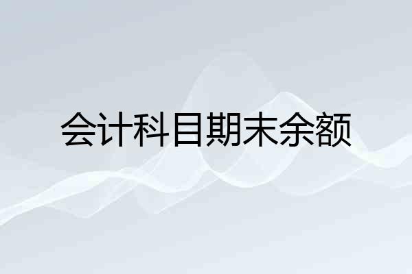 会计科目期末余额