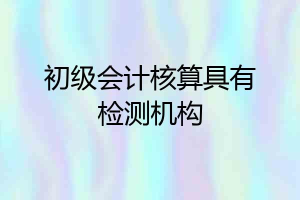 初级会计核算具有检测机构