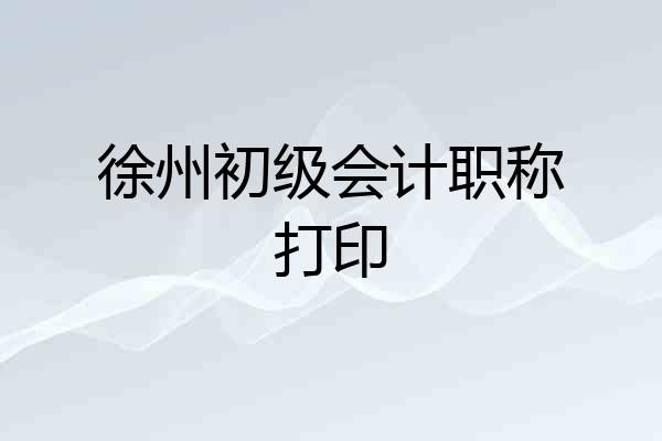 徐州初级会计职称打印