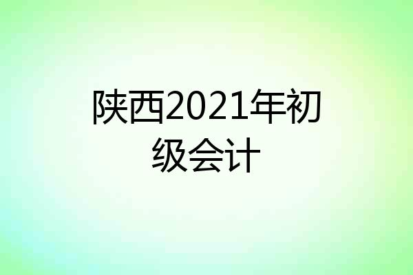 陕西2021年初级会计