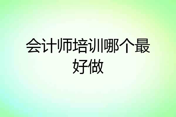 会计师培训哪个最好做