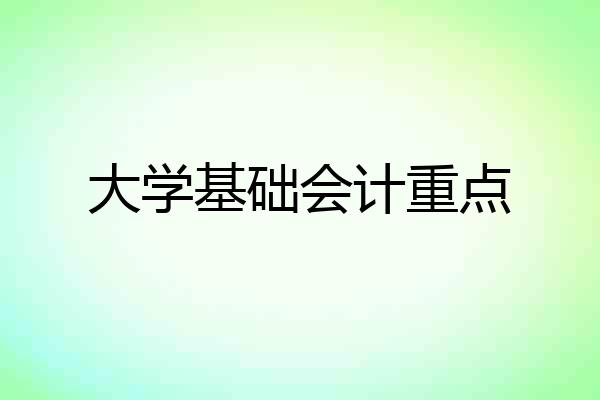 大学基础会计重点