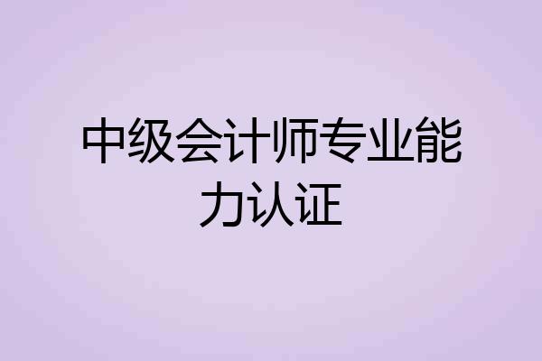 中级会计师专业能力认证