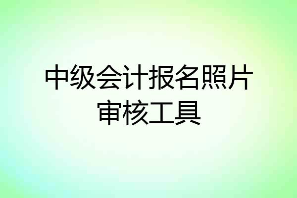 中级会计报名照片审核工具