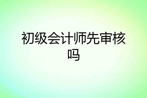 初级会计师先审核吗