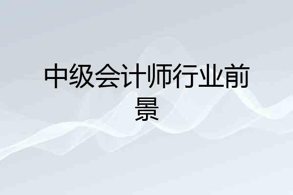 中级会计师行业前景