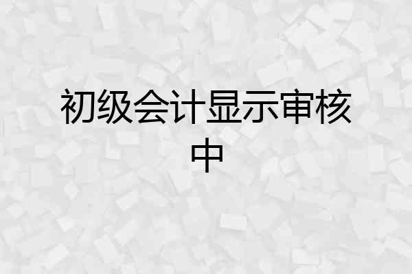 初级会计显示审核中
