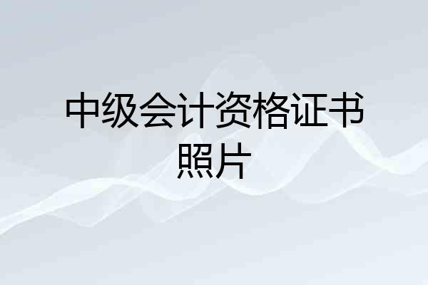 中级会计资格证书照片