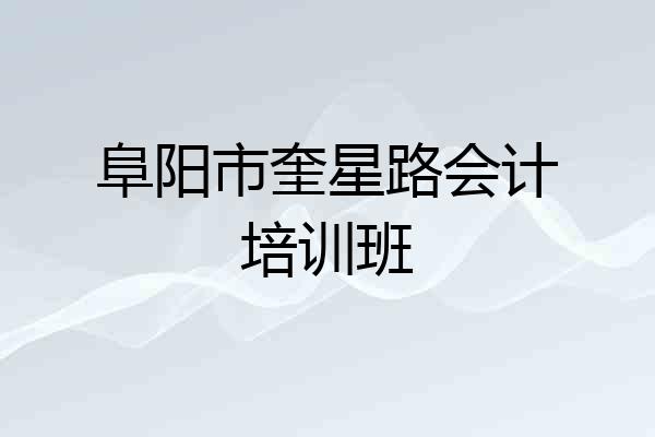 阜阳市奎星路会计培训班