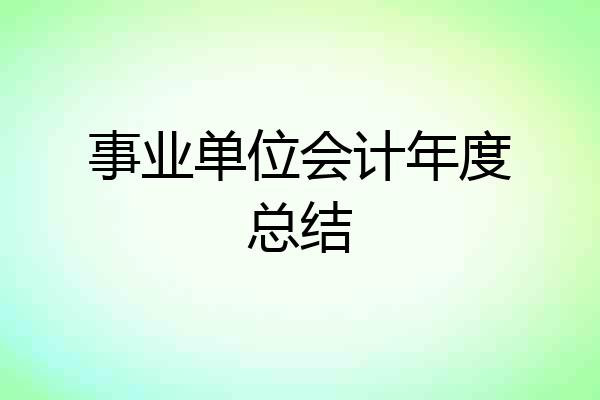 事业单位会计年度总结