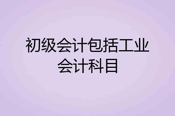 初级会计包括工业会计科目