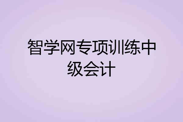 智学网专项训练中级会计