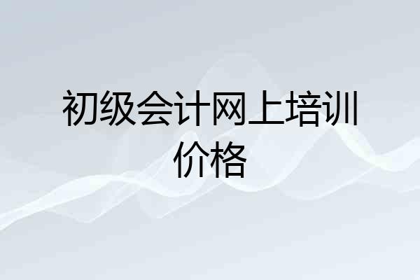 初级会计网上培训价格