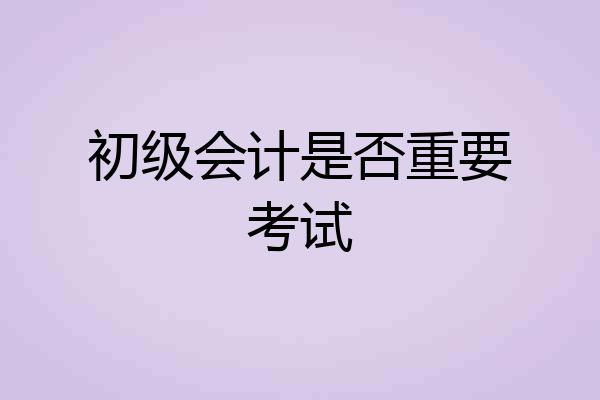 初级会计是否重要考试