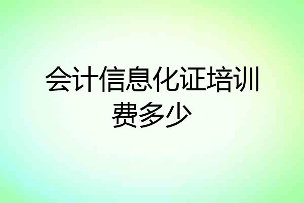 会计信息化证培训费多少