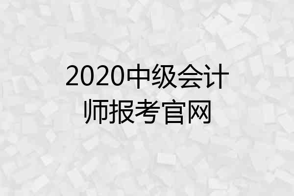 2020中级会计师报考官网