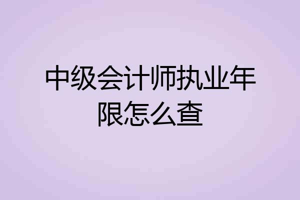 中级会计师执业年限怎么查