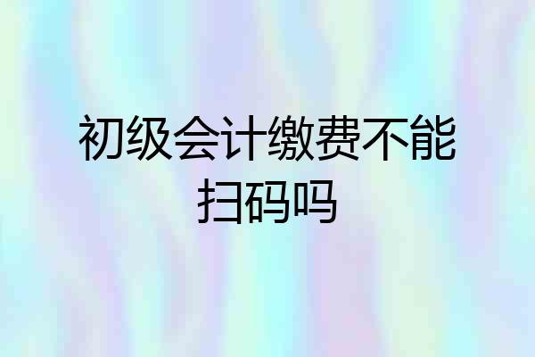 初级会计缴费不能扫码吗