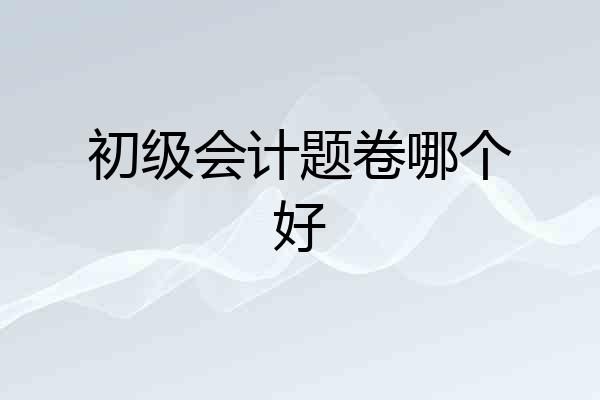 初级会计题卷哪个好