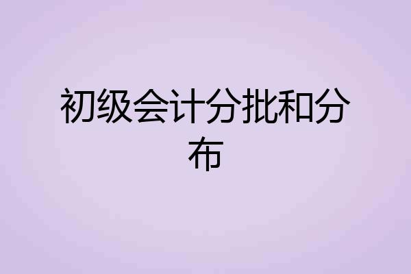 初级会计分批和分布