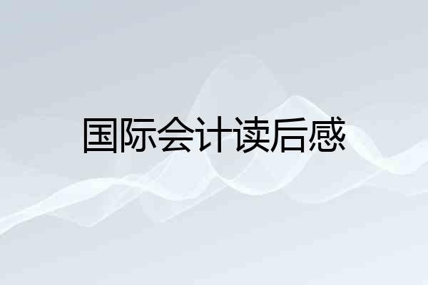 国际会计读后感