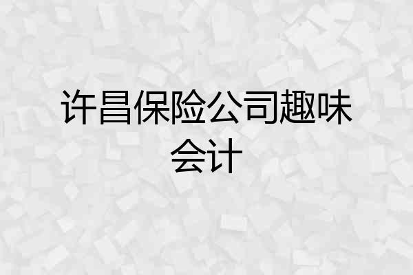许昌保险公司趣味会计