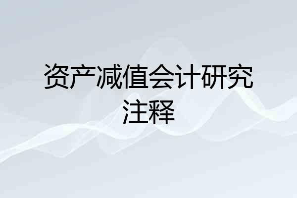 资产减值会计研究注释