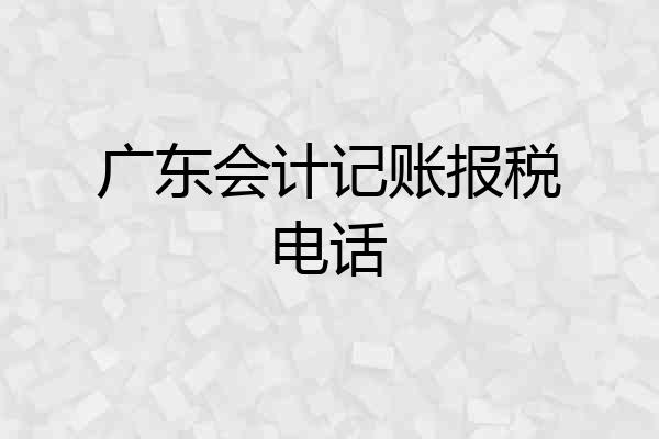 广东会计记账报税电话