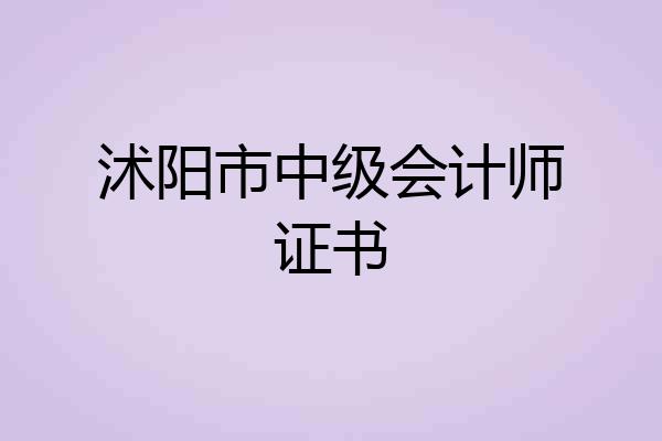 沭阳市中级会计师证书