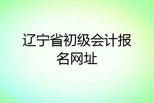 辽宁省初级会计报名网址