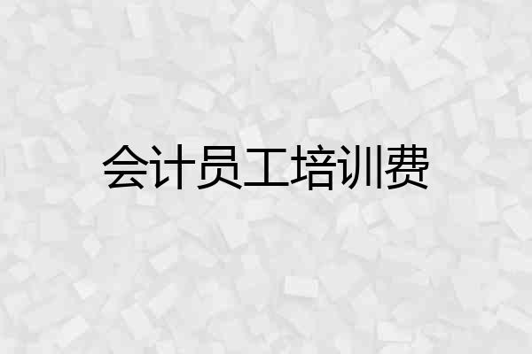 会计员工培训费