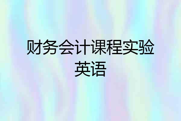 财务会计课程实验英语