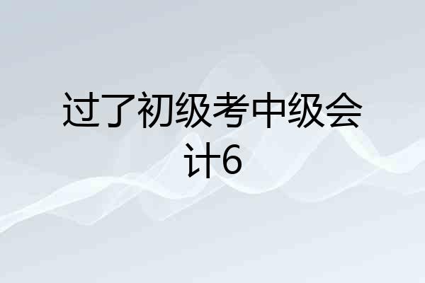 过了初级考中级会计6