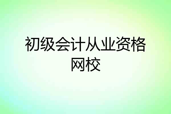 初级会计从业资格网校