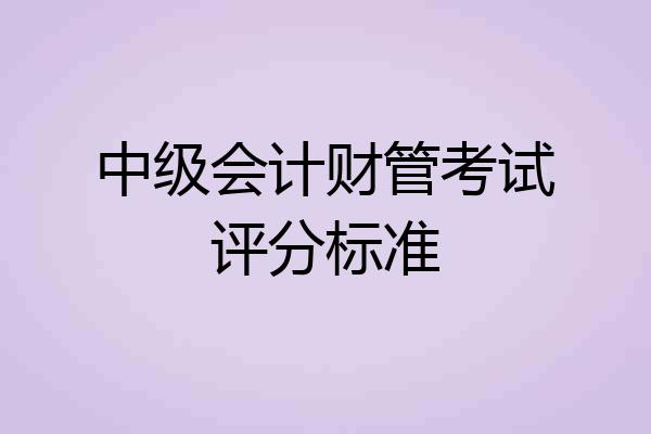 中级会计财管考试评分标准