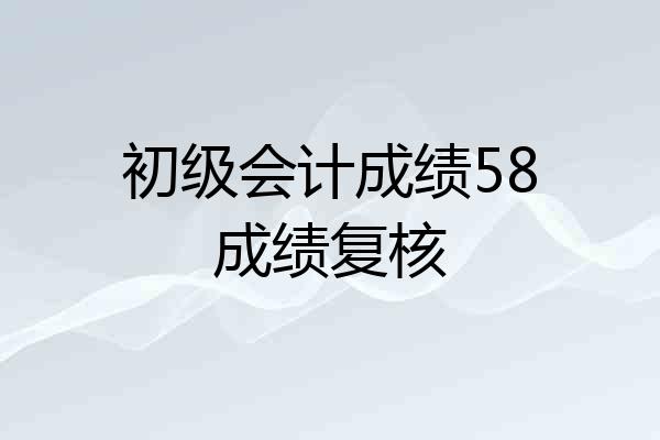 初级会计成绩58成绩复核