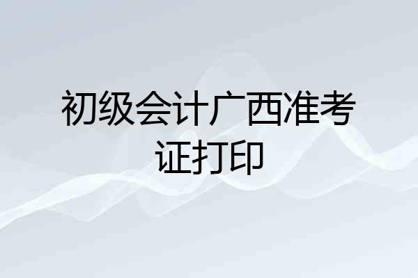 初级会计广西准考证打印