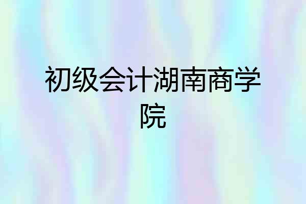 初级会计湖南商学院