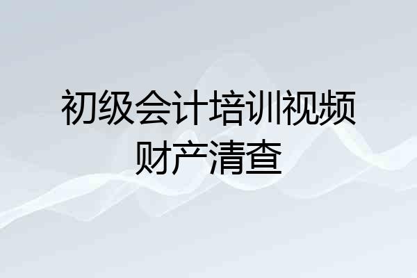 初级会计培训视频财产清查