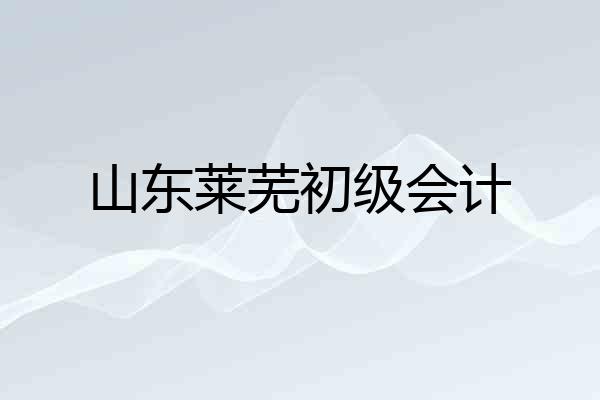 山东莱芜初级会计