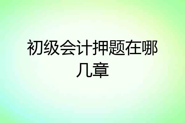 初级会计押题在哪几章